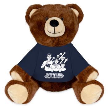 Angst um die Existenz 2026 - MiniFeet® RecycelBär® Braun - French Navy - Vorne