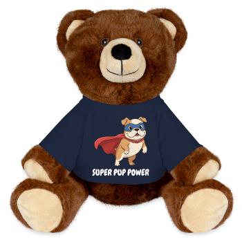 Superhelden Hund Cape - MiniFeet® RecycelBär® Braun - French Navy - Vorne