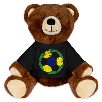 Brazil Soccer Ball Fußball - MiniFeet® RecycelBär® Braun - Schwarz - Vorne