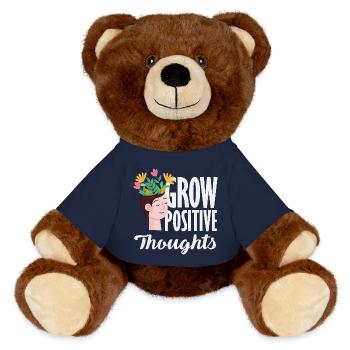 Pflanzenliebhaber Positive Pflanzen Wachsen - MiniFeet® RecycelBär® Braun - French Navy - Vorne