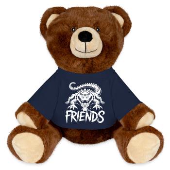 Amis pour la vie – crocodile, alligator et souris - Nounours RecycelBär® marron - bleu marine - Devant
