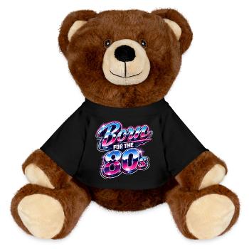 Born for the 80s Neon - MiniFeet® RecycelBär® Teddy Bear Brown - black - Front