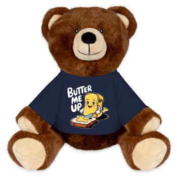 Toast de dessin animé Butter Me Up drôle - Nounours RecycelBär® marron - bleu marine - Devant