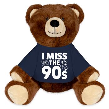 I Miss the 90s - MiniFeet® RecycelBär® Teddy Bear Brown - french navy - Front