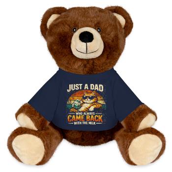Daddy Cat Milk Humor | Vatertagsgeschenk Drôl - MiniFeet® RecycelBär® Braun - French Navy - Vorne