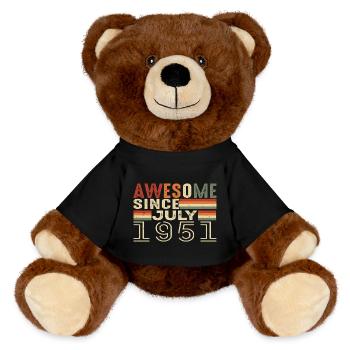 Cadeau d’anniversaire juillet 1951 Millésime juillet 1951 - Nounours RecycelBär® marron - noir - Devant