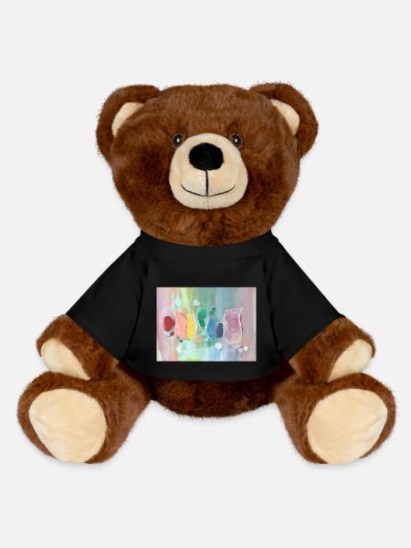 Les chakras aiment l’art abstrait - Nounours RecycelBär® marron - noir