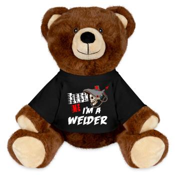 FLASH ME I'M A WELDER pour un soudeur - Nounours RecycelBär® marron - noir - Devant