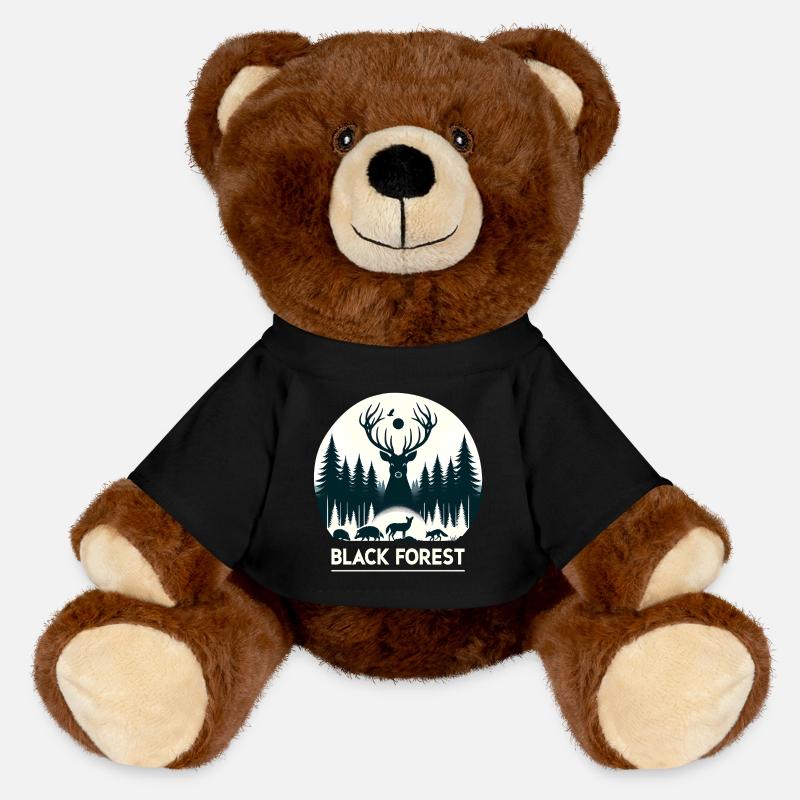 Black Forest Wildlife Silhouette - MiniFeet® RecycelBär® Teddy Bear Brown - black