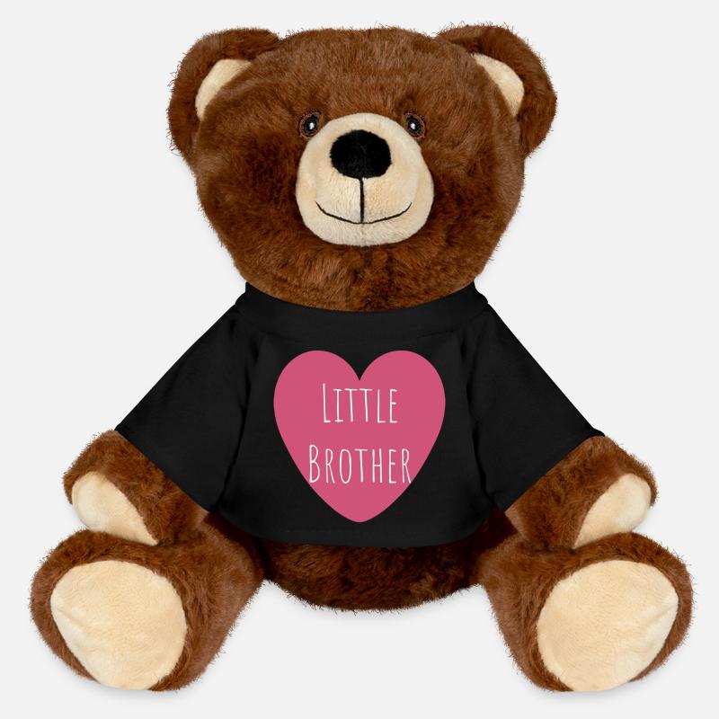 Petit Frère | Coeur rose - Nounours RecycelBär® marron - noir