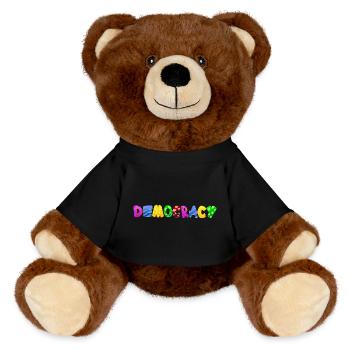 Stop AfD contre la droite, la démocratie, la diversité, la gauche - Nounours RecycelBär® marron - noir - Devant