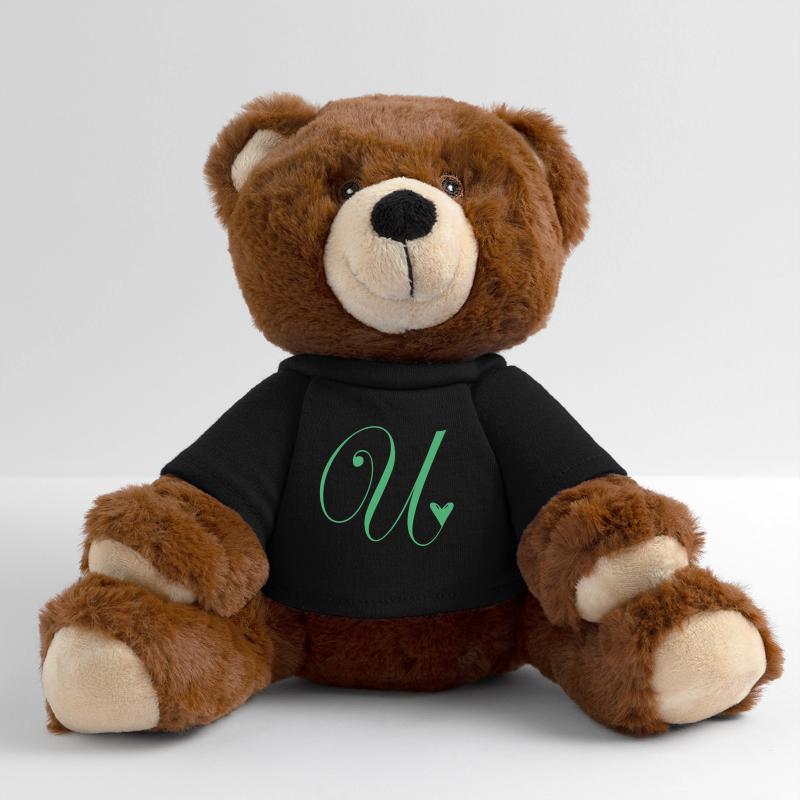 Monogramm U Herz Ranke MiniFeet® RecycelBär® Braun