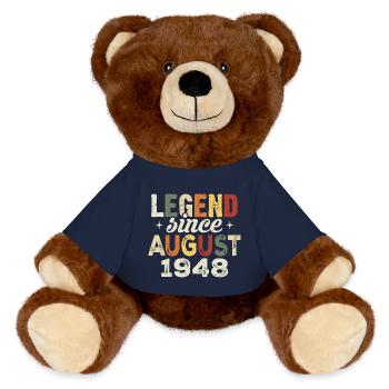 August 1948 geboren im August 1948 Die Legenden wu - MiniFeet® RecycelBär® Braun - French Navy - Vorne