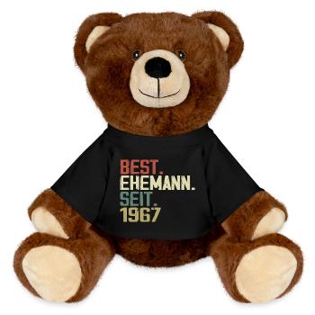 Best Ehemann Seit 1967 Geburtstagsgeschenk 1967 - MiniFeet® RecycelBär® Braun - Schwarz - Vorne