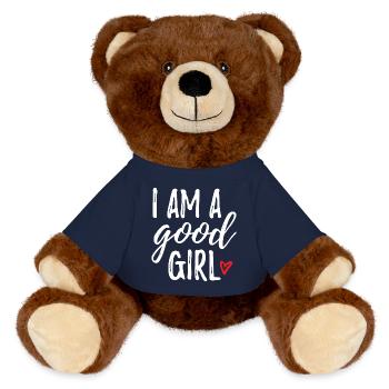 I Am A Good Girl - MiniFeet® RecycelBär® Teddy Bear Brown - french navy - Front