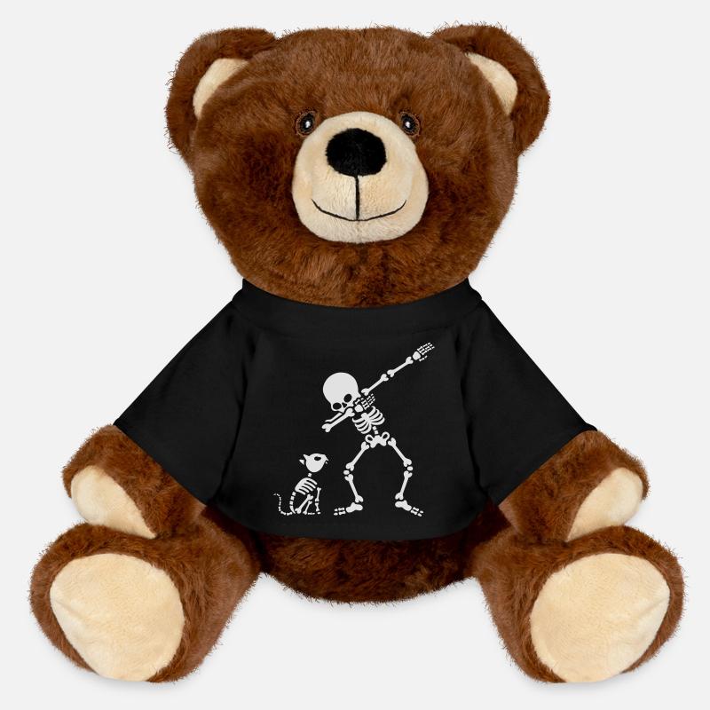 Dab dabbing skeleton Pet Cat Bones - Nounours RecycelBär® marron - noir