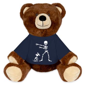 Flossing floss  Skelett Hund Tanz - MiniFeet® RecycelBär® Braun - French Navy - Vorne