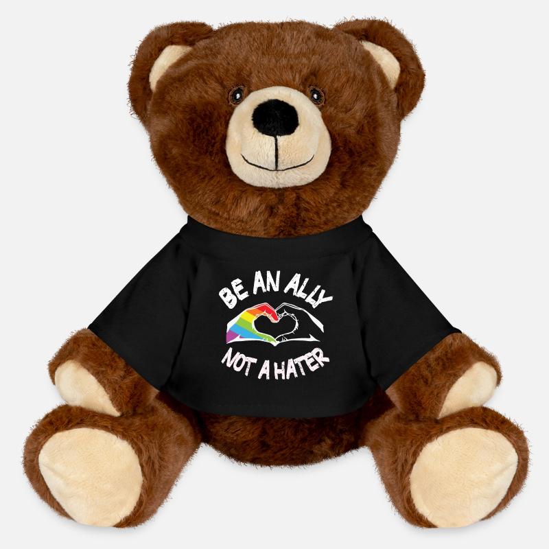 Be an ally not a hater LGBT Pride Month - MiniFeet® RecycelBär® Braun - Schwarz