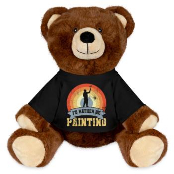 I’d Rather Be Painting - MiniFeet® RecycelBär® Braun - Schwarz - Vorne