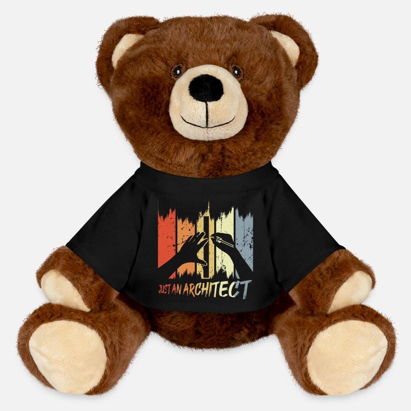 Funny Architect - MiniFeet® RecycelBär® Teddy Bear Brown - black