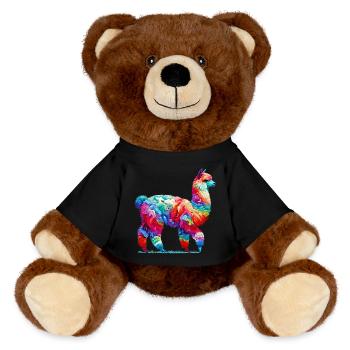 Alpaca - MiniFeet® RecycelBär® Teddy Bear Brown - black - Front