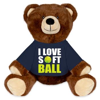 Softball Softball-Spieler - MiniFeet® RecycelBär® Braun - French Navy - Vorne