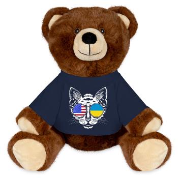 Ukraine - Nounours RecycelBär® marron - bleu marine - Devant