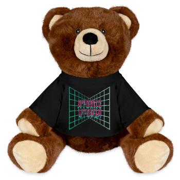 Atomic Utopia - Digital Tile Grid - MiniFeet® RecycelBär® Teddy Bear Brown - black - Front