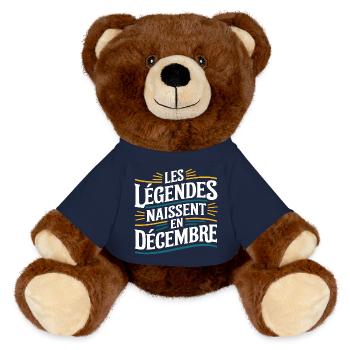 Les légendes naissent en décembre - Nounours RecycelBär® marron - bleu marine - Devant