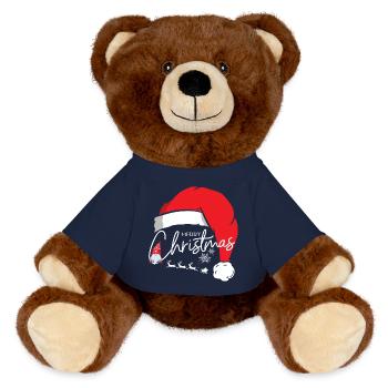 Noël Gnome Frohe Weihnachten - MiniFeet® RecycelBär® Braun - French Navy - Vorne