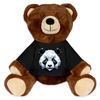 Panda Portrait Géométrie Polygone Style artistique - Nounours RecycelBär® marron - noir - Devant
