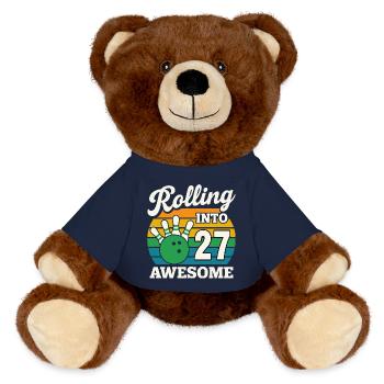 Bowling 27 Célébration Anniversaire Graphique - Nounours RecycelBär® marron - bleu marine - Devant
