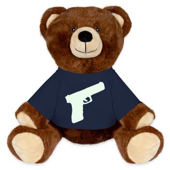 Pistol Weapon - MiniFeet® RecycelBär® Teddy Bear Brown - french navy - Front