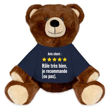 Grummeliger Humor-Rezensionen-Nörgler - MiniFeet® RecycelBär® Braun - French Navy - Vorne