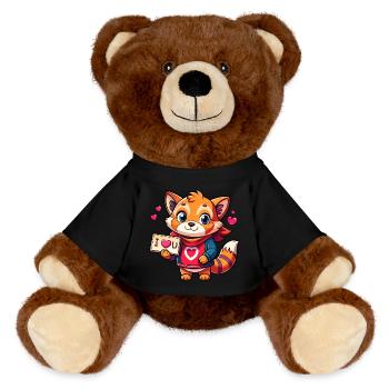 Love message carrying animal - MiniFeet® RecycelBär® Teddy Bear Brown - black - Front