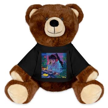 plants and music - high quality fashion print - MiniFeet® RecycelBär® Teddy Bear Brown - black - Front