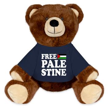Free palestine - MiniFeet® RecycelBär® Teddy Bear Brown - french navy - Front