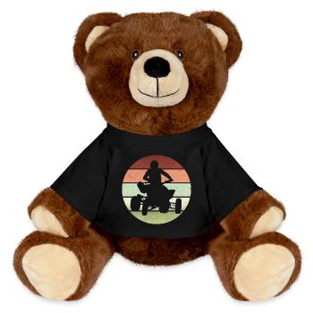 Quad, vintage quad passion - MiniFeet® RecycelBär® Teddy Bear Brown - black - Front