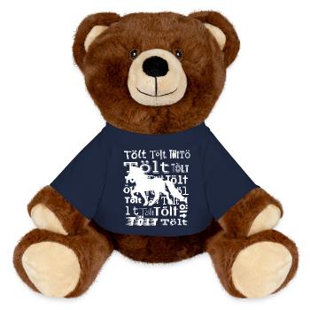 Edles Islandpferd Tölt Statement - MiniFeet® RecycelBär® Braun - French Navy - Vorne