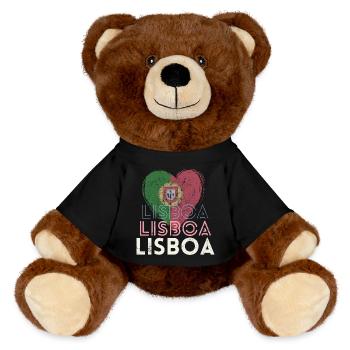 Lisbonne Portugal, belle ville est ma ville natale - Nounours RecycelBär® marron - noir - Devant