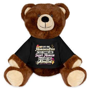 Super maman apicultrice cadeau fête des mères - Nounours RecycelBär® marron - noir - Devant