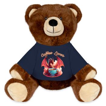 Dragon Coffee Lover - MiniFeet® RecycelBär® Braun - French Navy - Vorne