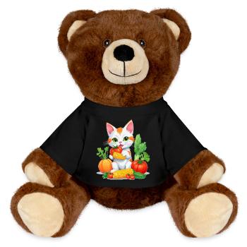 Organic Cat - MiniFeet® RecycelBär® Teddy Bear Brown - black - Front