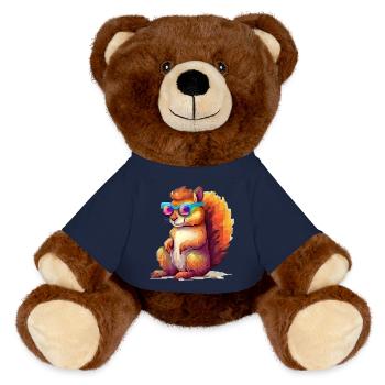 Pixulo the Squirrel - MiniFeet® RecycelBär® Teddy Bear Brown - french navy - Front