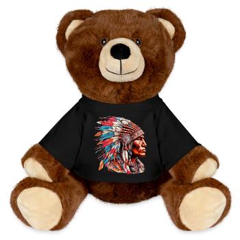 Amérindien Peau rouge d’Amérique - Nounours RecycelBär® marron - noir - Devant