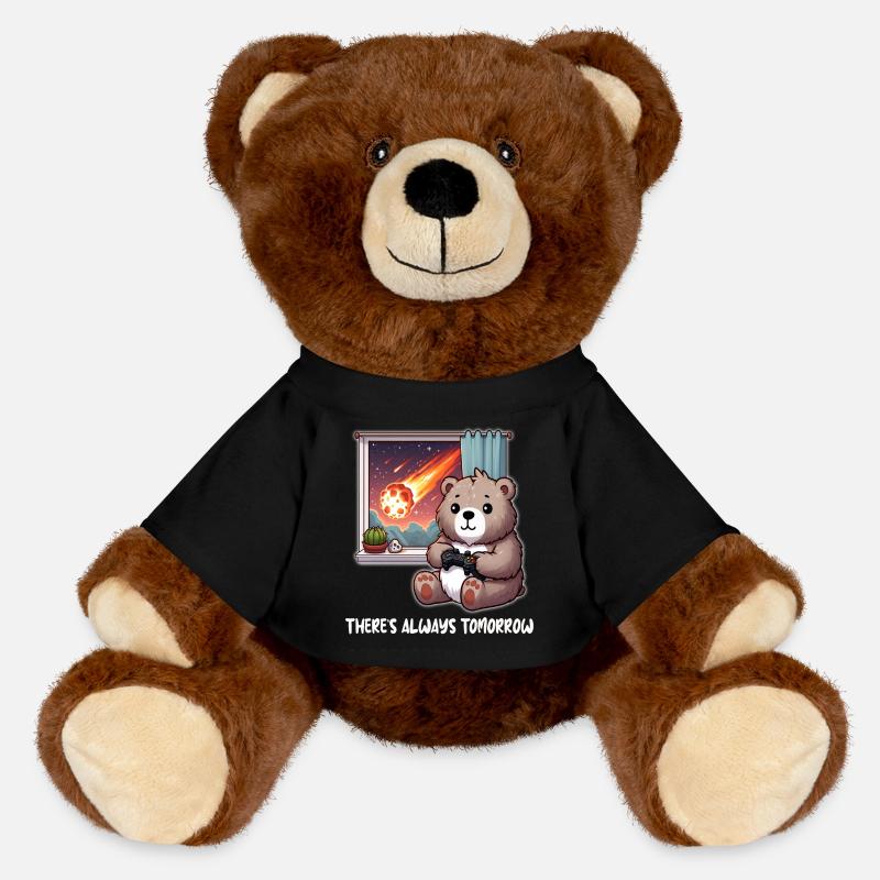 Ours mignon, il y a toujours demain - Nounours RecycelBär® marron - noir