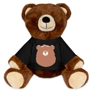 Einfacher gehaltener Bär im flachen Stiel - MiniFeet® RecycelBär® Braun - Schwarz - Vorne