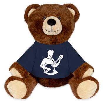Banjo Player Drawing - MiniFeet® RecycelBär® Teddy Bear Brown - french navy - Front