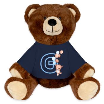 Letter g blue bear - MiniFeet® RecycelBär® Teddy Bear Brown - french navy - Front
