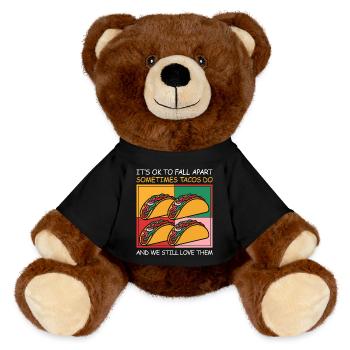 Self-love and a smile - MiniFeet® RecycelBär® Teddy Bear Brown - black - Front